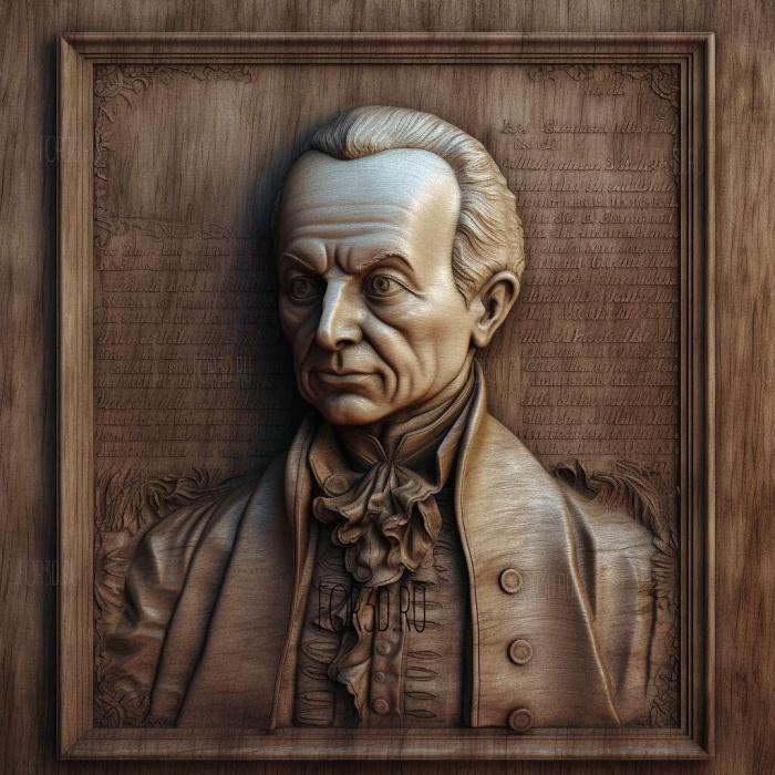 Immanuel Kant 3 stl model for CNC